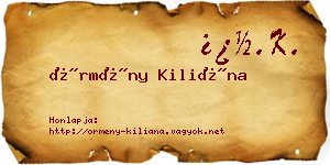 Örmény Kiliána névjegykártya
